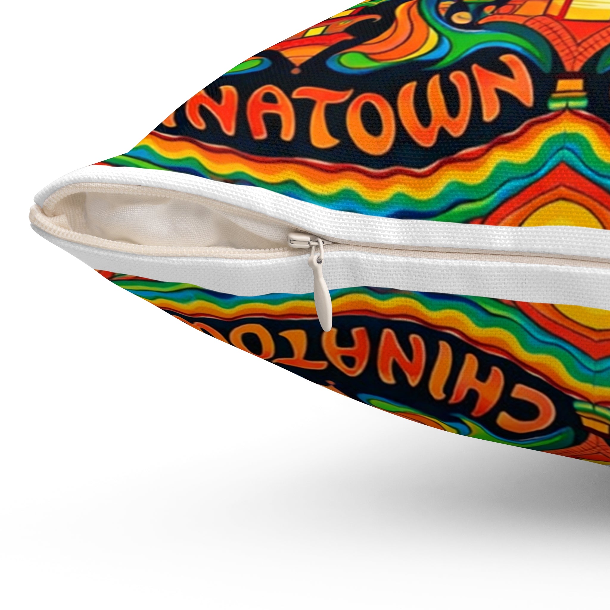 Chinatown Dragon Decorative Pillow — Colorful Lunar New Year Throw Pillow