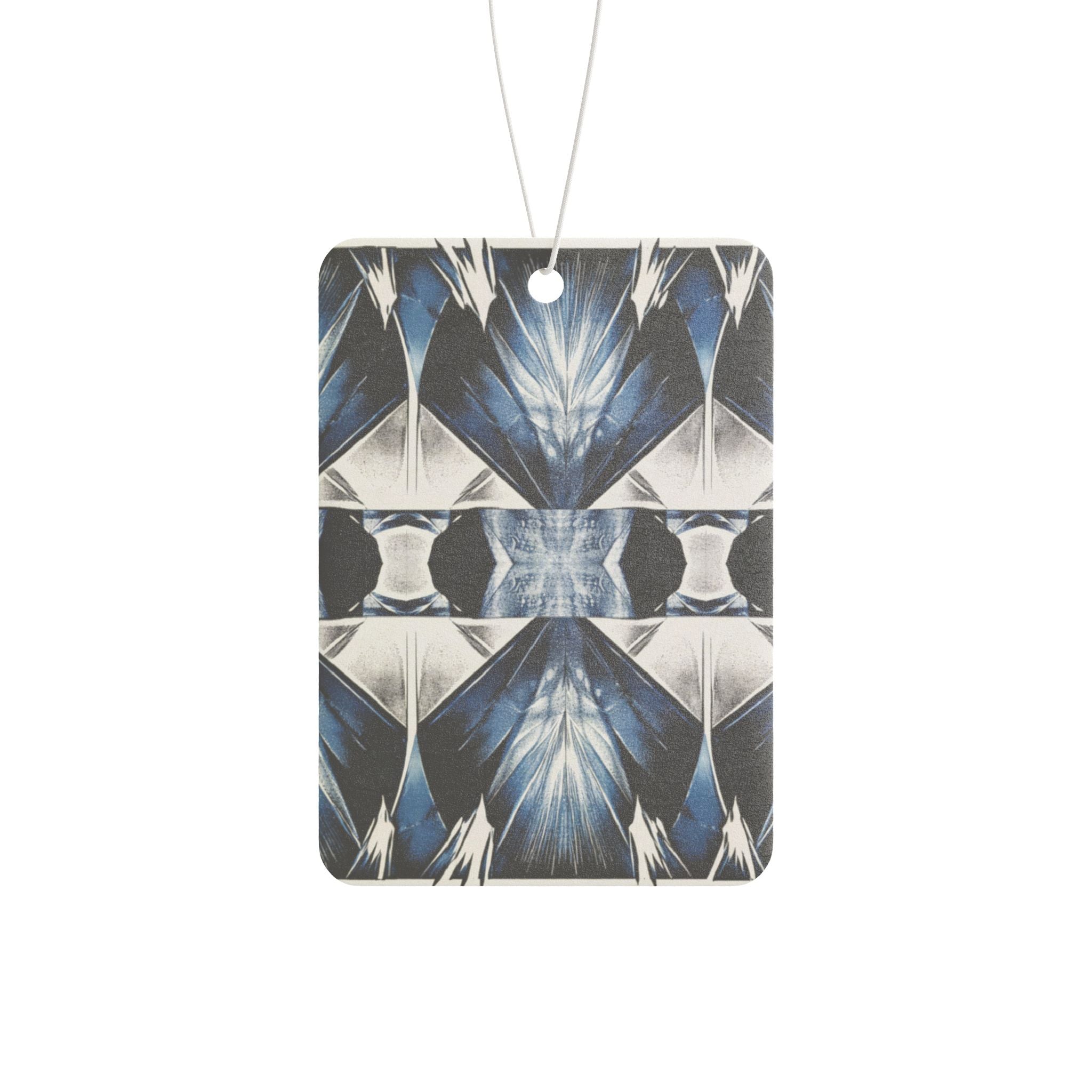 Car Air Freshener — Blue Geometric Kaleidoscope Scented Hanging Ornament