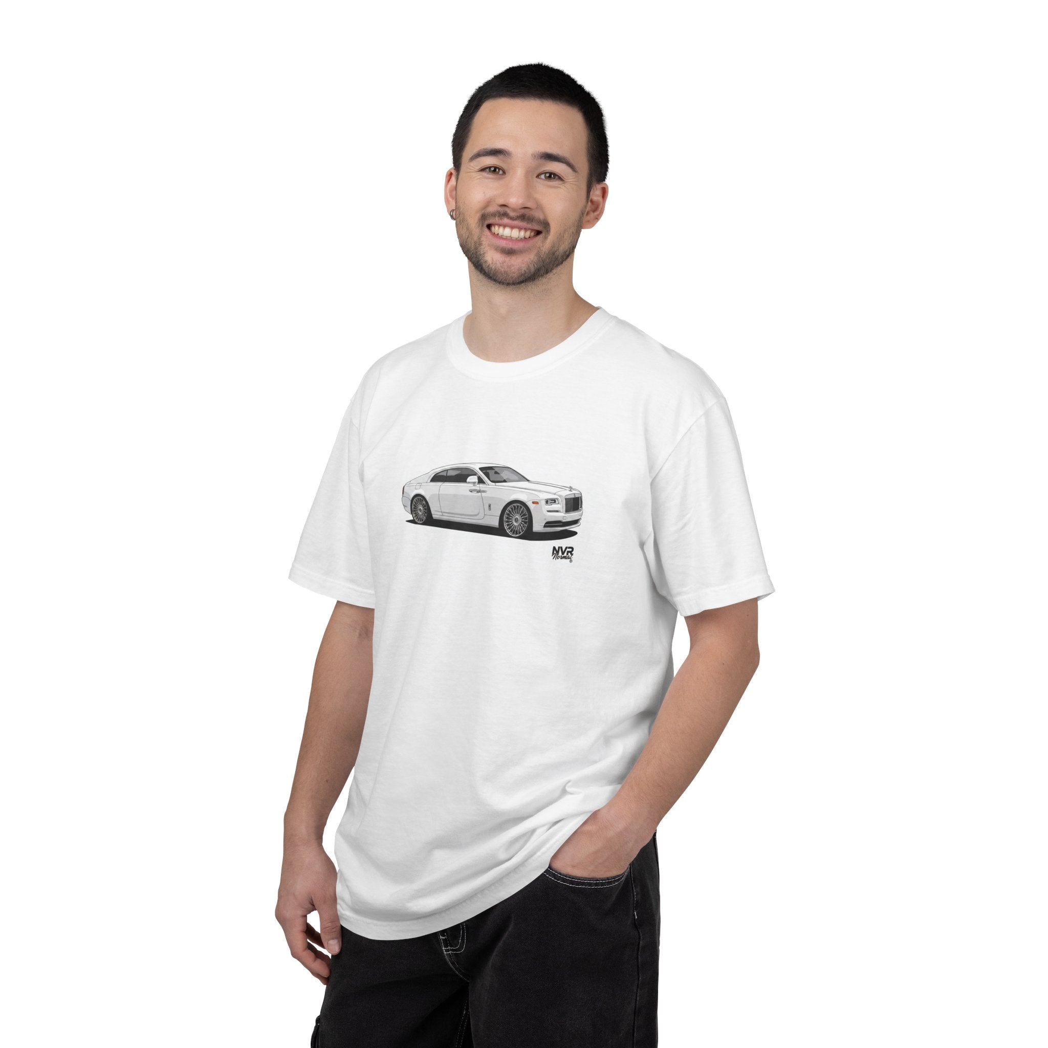 Unisex Luxury Sports Car Graphic T-Shirt — White Coupe Illustration