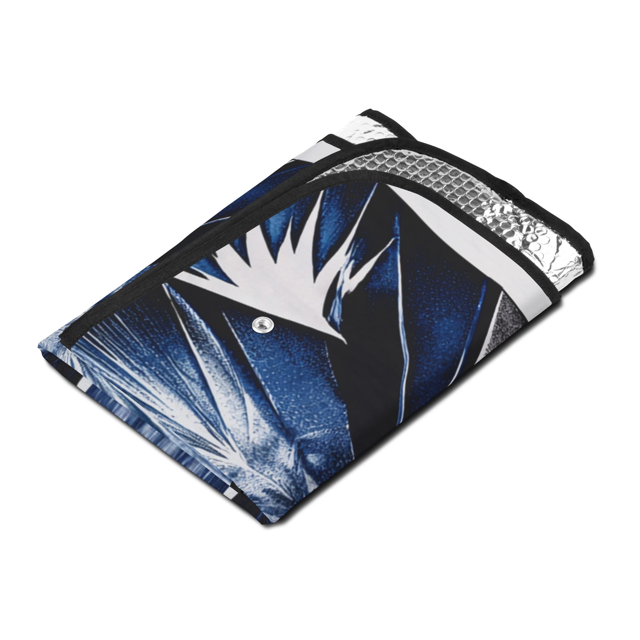 Abstract Blue Crystal Car Sun Shade — Geometric Windshield Sunshade