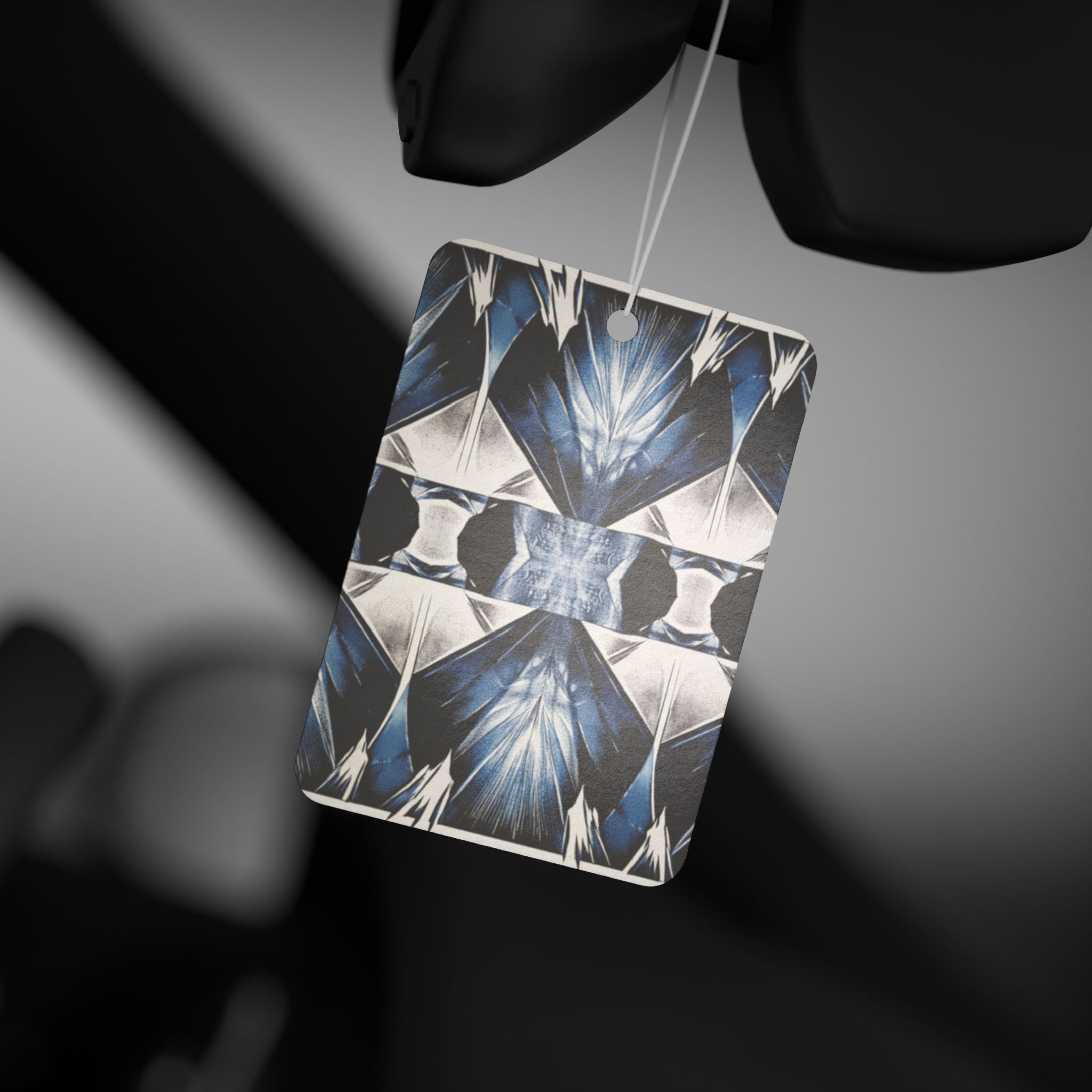 Car Air Freshener — Blue Geometric Kaleidoscope Scented Hanging Ornament