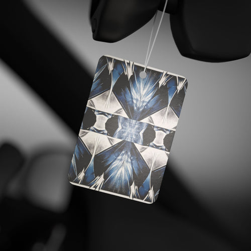 Car Air Freshener — Blue Geometric Kaleidoscope Scented Hanging Ornament