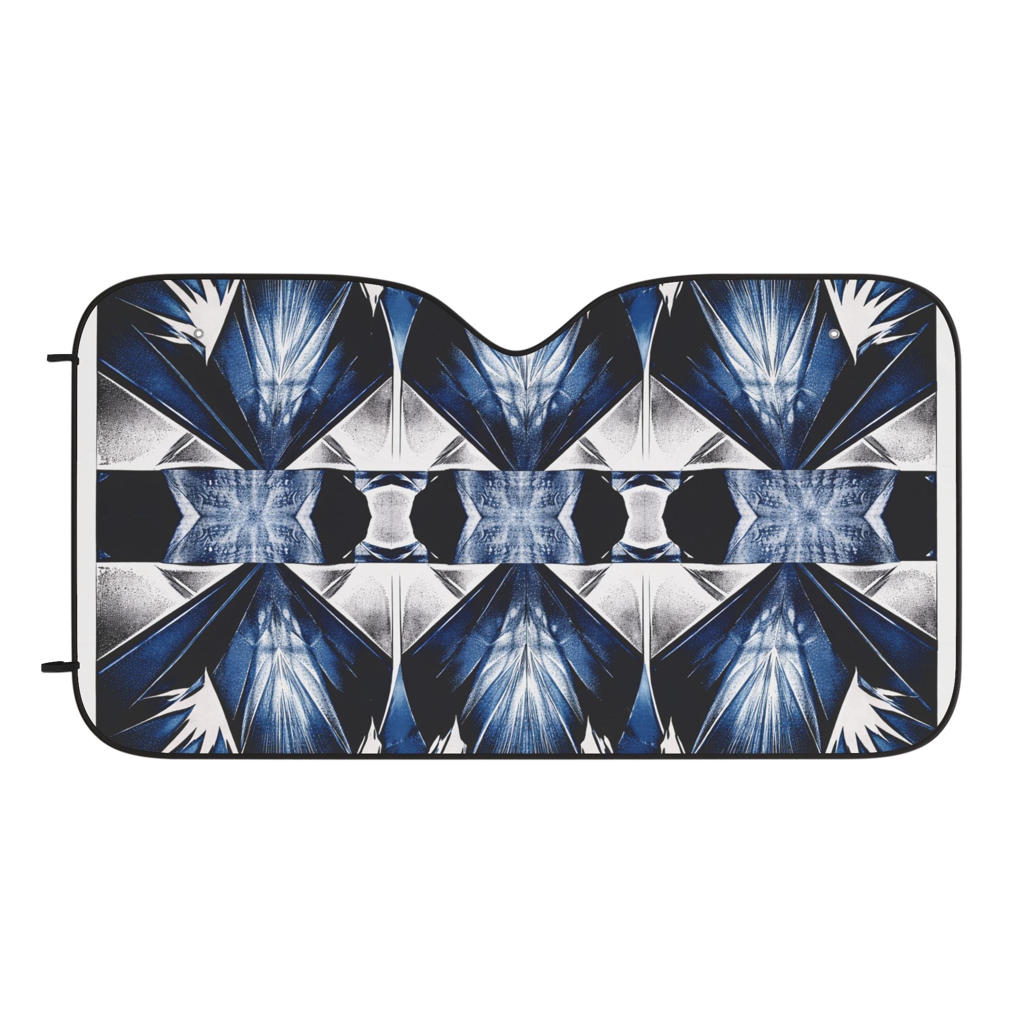 Abstract Blue Crystal Car Sun Shade — Geometric Windshield Sunshade