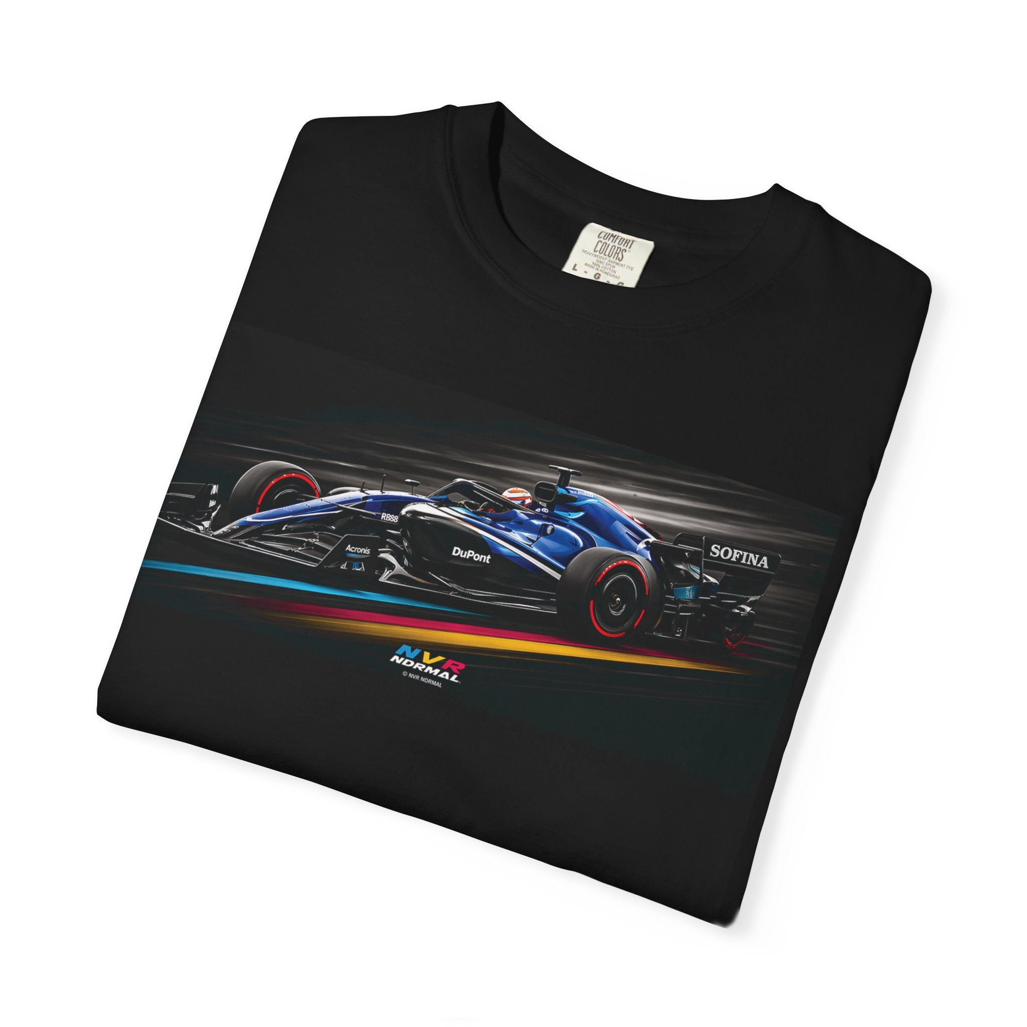 Unisex Racecar Night Drive T-Shirt — Neon Speed Graphic
