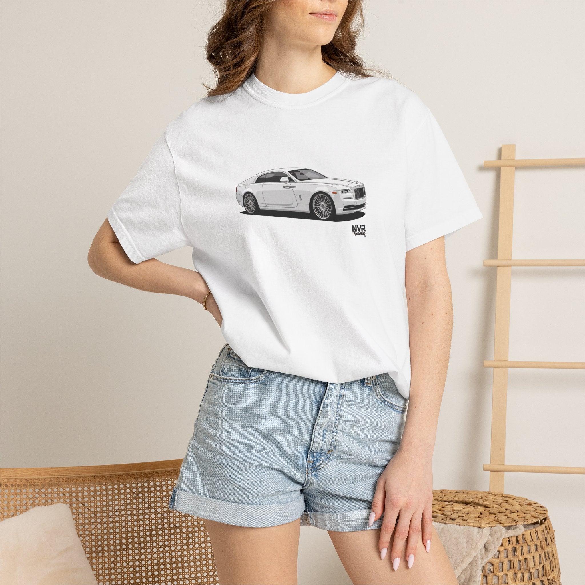 Unisex Luxury Sports Car Graphic T-Shirt — White Coupe Illustration